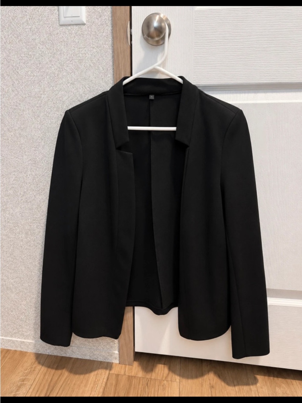 Classic Black Open-Front Women's Blazer